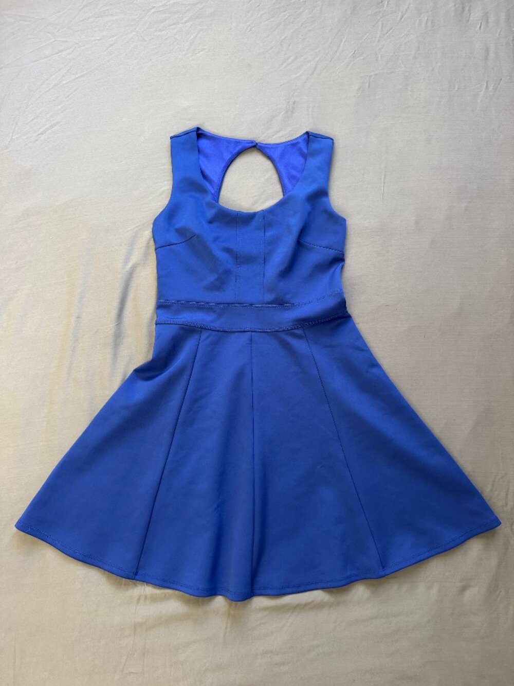 Sweet Storm Cobalt Blue Keyhole Back Skater Dress Size S